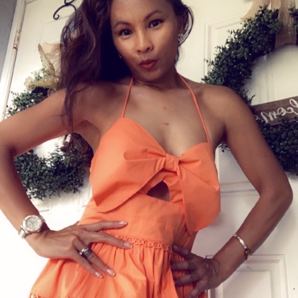 Coral orange dress - Picture 4 of 10